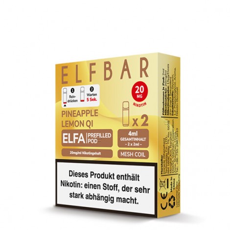 Elf Bar Elfa Pod 20mg - Pineapple Lemon Qi (2 Stück Pro Packung)