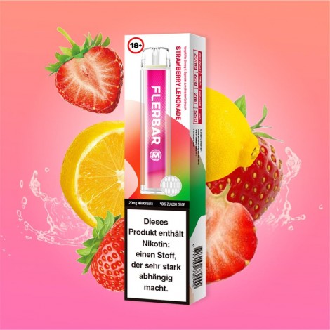 Flerbar M E-Shisha 600 - 20mg/ml - Strawberry Lemonade