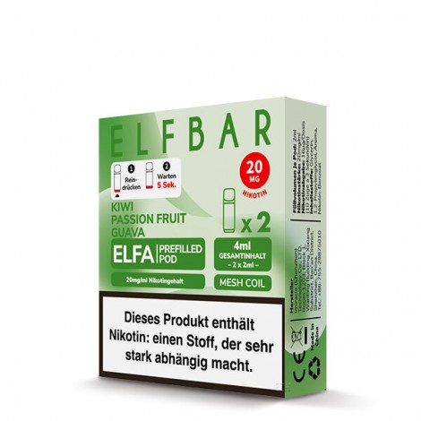 Elf Bar Elfa Pod 20mg - Kiwi Passionfruit Guava (2 Stück Pro Packung)